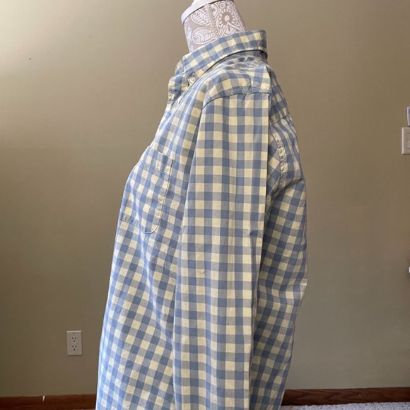 Abercrombie & Fitch button down mens top size medium in blue and yellow - Picture 9 of 9